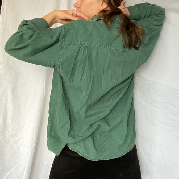 Green button down long sleeve t-shirt vintage - Picture 7 of 12